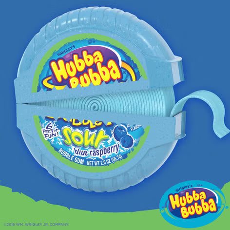 Hubba Bubba Bubble Tape Sour Blue Raspberry 56.7g 酸藍桑子味卷狀吹波糖