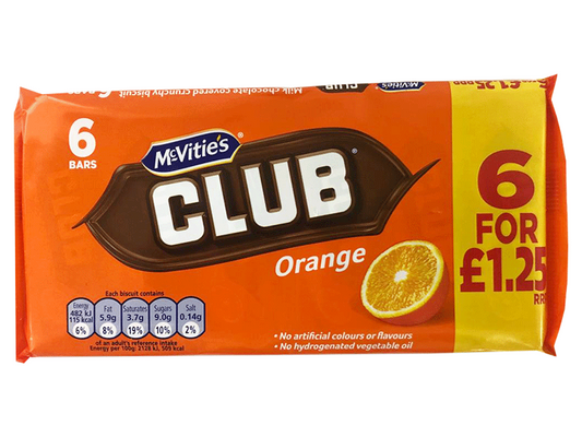 McVitie's Club Orange Biscuits 6pk 英國經典橙朱古力餅(6包裝)