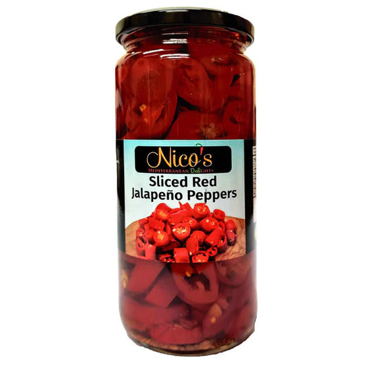 Nico's Sliced Red Jalapeno Peppers 480g