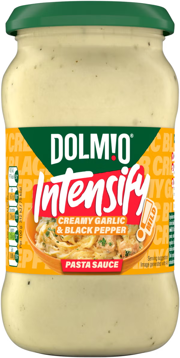 Dolmio Intensify Creamy Garlic & Black Pepper Sauce 390g