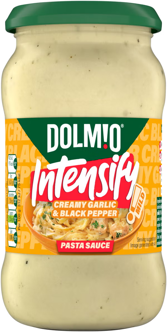 Dolmio Intensify Creamy Garlic & Black Pepper Sauce 390g