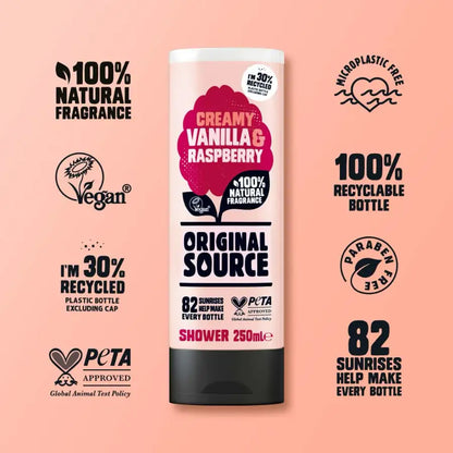 Original Source Creamy Vanilla & Raspberry Shower Gel 250ml