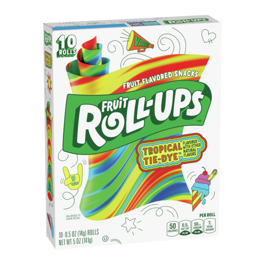 Fruit Roll Ups Tropical Tie Dye 10 Rolls