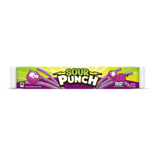 Sour Punch Grape Straws 57g