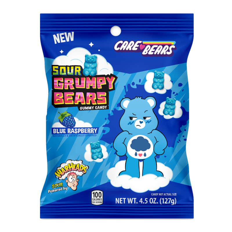 Warheads X Care Bears Sour Blue Raspberry Grumpy Bears 127g